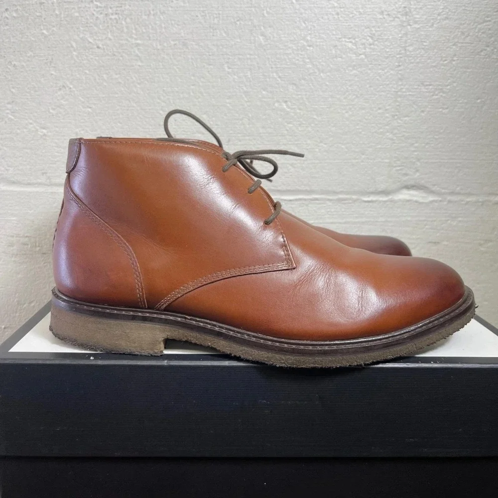 Johnston & Murphy 25-2022 Copeland Brown Leather Chukka Ankle Boots Men's 9 M